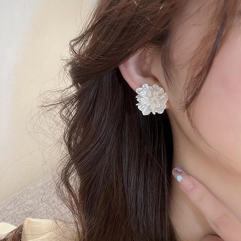 Pinkdudu Fashion Fairy Women Fairy Ear Jewelry Simple White Flower Stud Earrings for Girls PD2108
