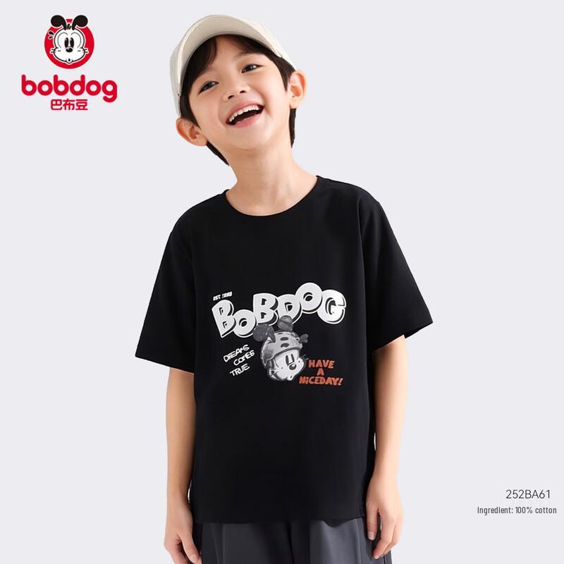 

Bobdog Летняя детская футболка для мальчиков из чистого хлопка с коротким рукавом 110