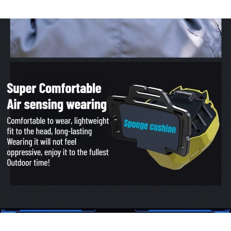 New wave sensing atmosphere multi light source white yellow rechargeable head mounted strong light technology headlight
