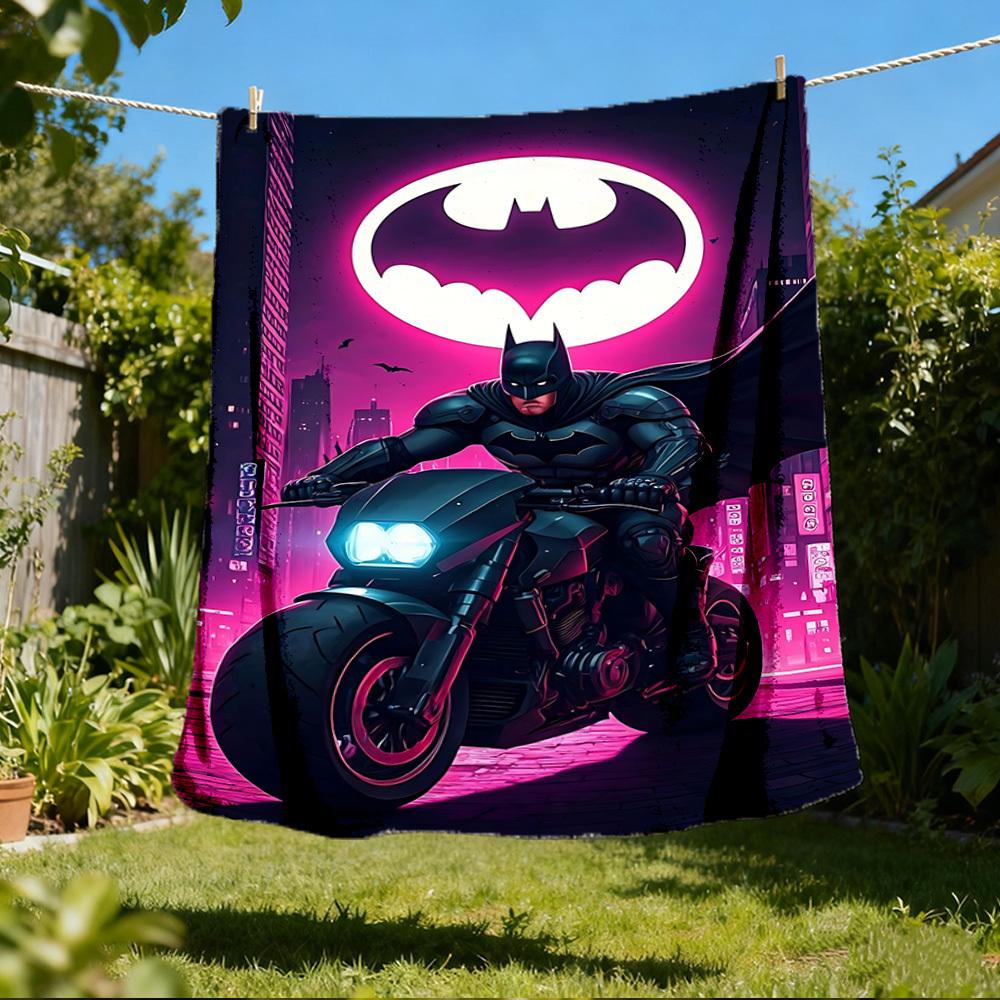 

1pc Batman Outdoor Flannel Throw Blanket Soft, Lightweight & Warm for Sofa, Office 80x120cm