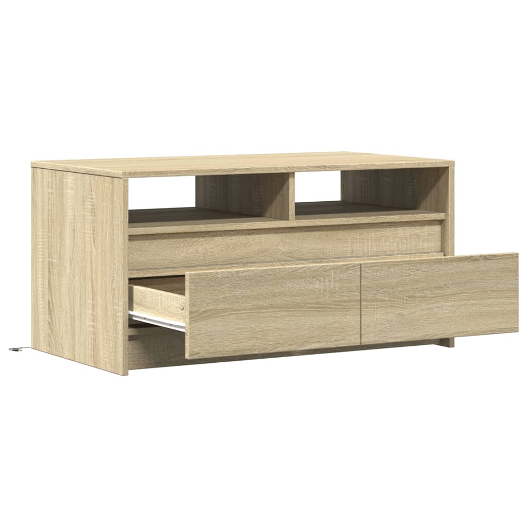 LED Coffee Table In Sonoma Oak Effect Particleboard