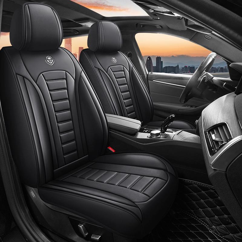 All-Season Universal Five-Seater Leather Car Seat Covers: Full Coverage Mats for Driver, Passenger, and Rear Seats