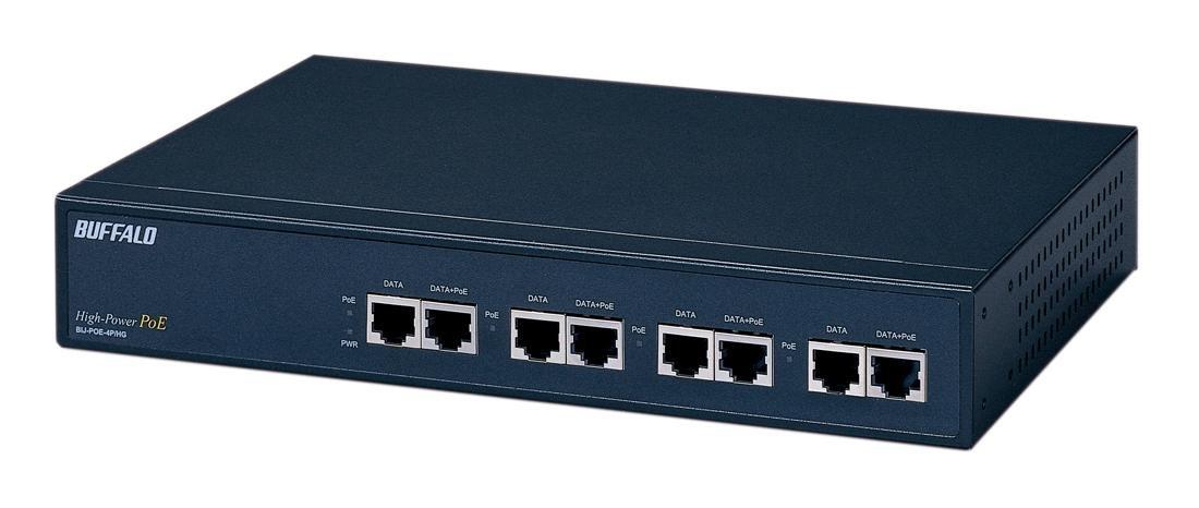 

BUFFALO High Power PoE Injector 4CH Model BIJ-POE-4P/HG