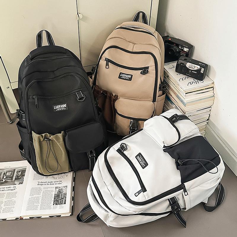 Korean Version Schoolbag Male Junior High School College Student High School Large Capacity Backpack Female Ins High Value Student Schoolbag