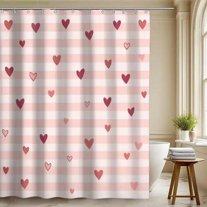 A Bathroom Shower Curtain, Perfect for Celebrating Wedding Anniversaries And Valentine'S Day, Includes 12 Hooks, Measuring 70.