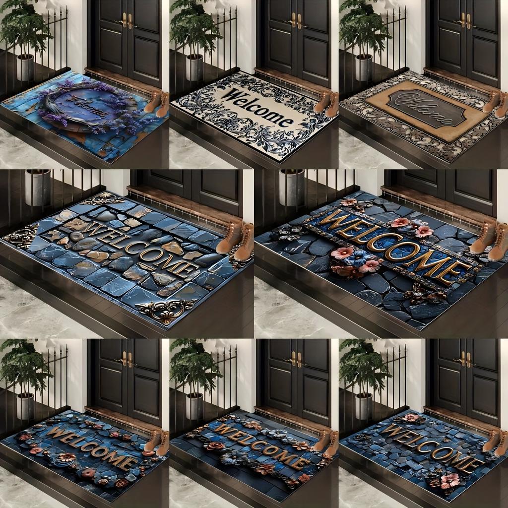 Kreatywny wycieraczka do drzwi domowych Flanelowy spód Dywan Dom Amerykański Retro Salon Wejście Drzwi Wycieraczka Wygodny dotyk Dekoracja domu