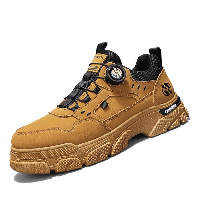 Men's shoes autumn 2025 low-top tooling Martin shoes men's casual leather trendy shoes men's rotating buttons