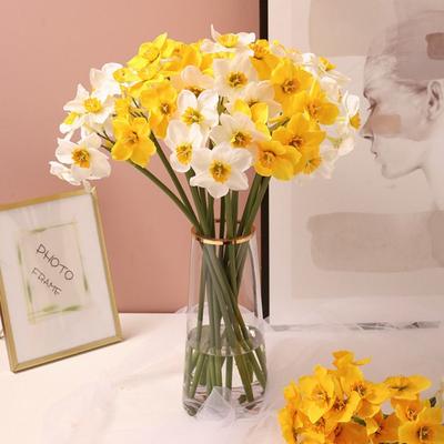 6 ADET/Paket Güzel Yapay Nergis Çiçeği Yeni Dekor Sahte Çiçek