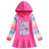 Vestito arcobaleno Cacciatore di demoni Kpop - Vestito da principessa plissettato con cappuccio a maniche lunghe per bambina per primavera e autunno