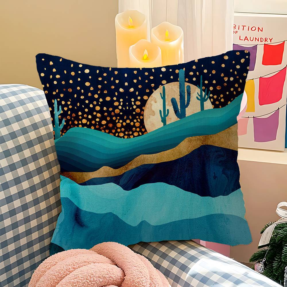 

Nordic Abstract Geometric Mountain Pillow Cover Sofa Cushion Cover Home Room Decoration Children Gift 12x12Inch