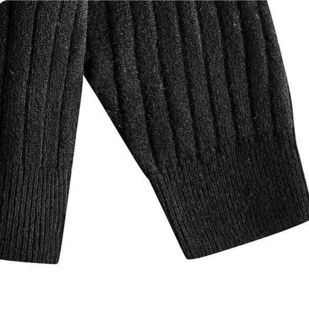 Men's Casual Color Semi-zipper Round-neck Sweater, Men's Loose Line Texture Pullover Knitted Sweater