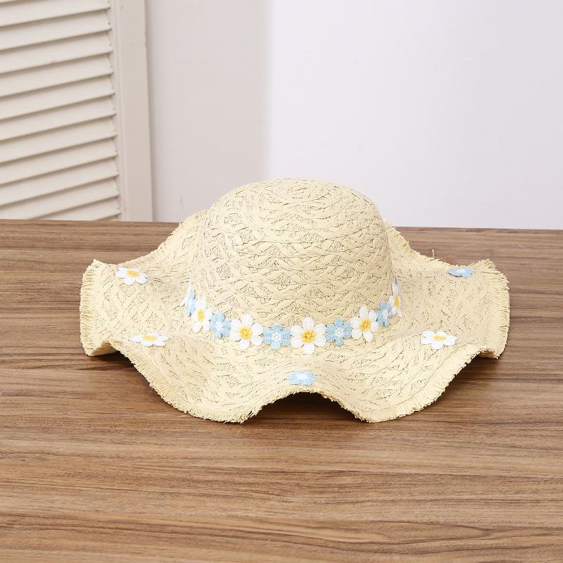 Summer Bow Sun Hat Female, Seaside Beach Vacation Sun Hat Outdoor Big Brim Sun Hat Sweet Straw Hat