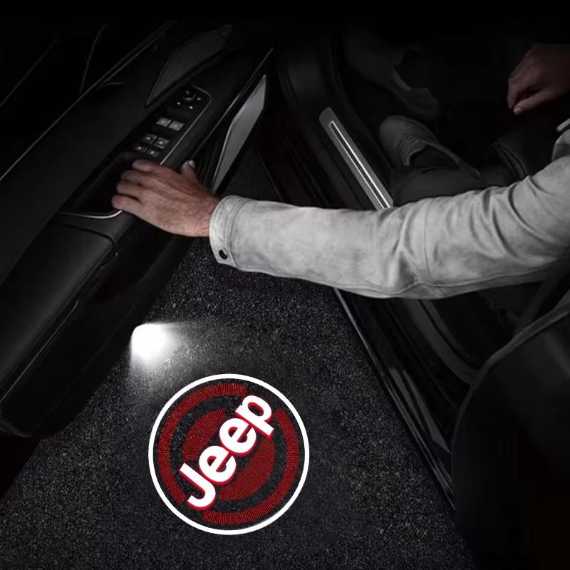 For Jeep Jeep Car Door Wireless Welcome Light LED HD Projector Lamp Decoration For Jeep Renegade Compass Grand Cherokee Wran