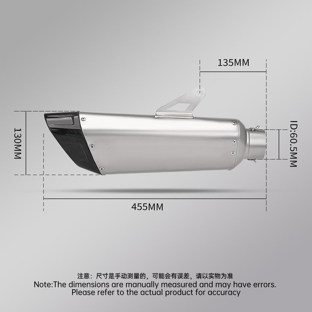 60mm Motorcycle Exhaust Muffler Escape Moto For MT07 Z400 S1000RR FZ1N Z900 CBR500R R6 R25 R3 R1