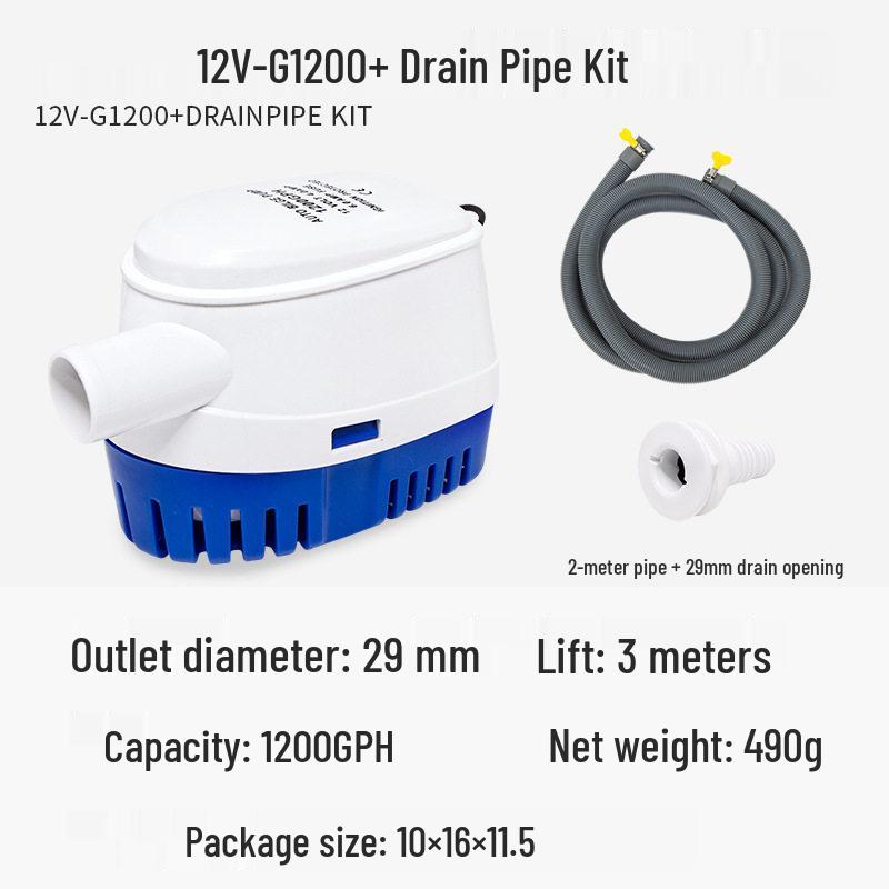 12V Automatische Marine-Bilgenpumpe - Kompakte Tauchwasserpumpe für Yacht/Wohnmobil für niedrige Wasserstände
