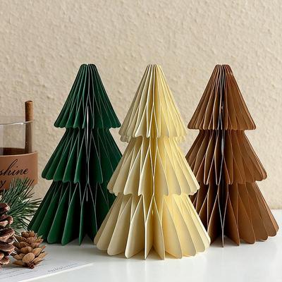 Creative Honeycomb Folding Christmas Tree Tabletop Ornament
