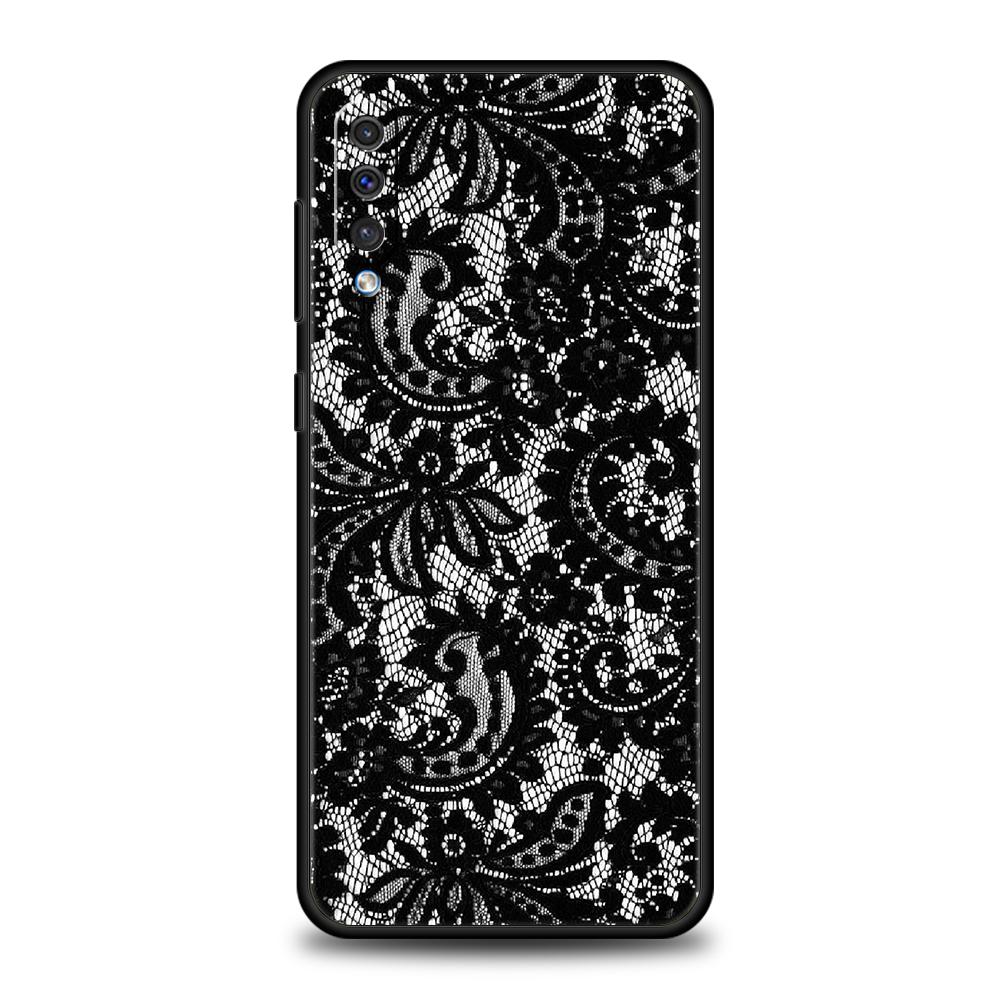 Phone Case for Samsung Galaxy A56 A36 A26 A06 A16 A24 A36 A54 A14 A42 A22 A20 A12 A10 5G Soft TPU Shell Lace Style Cool Girl Bag