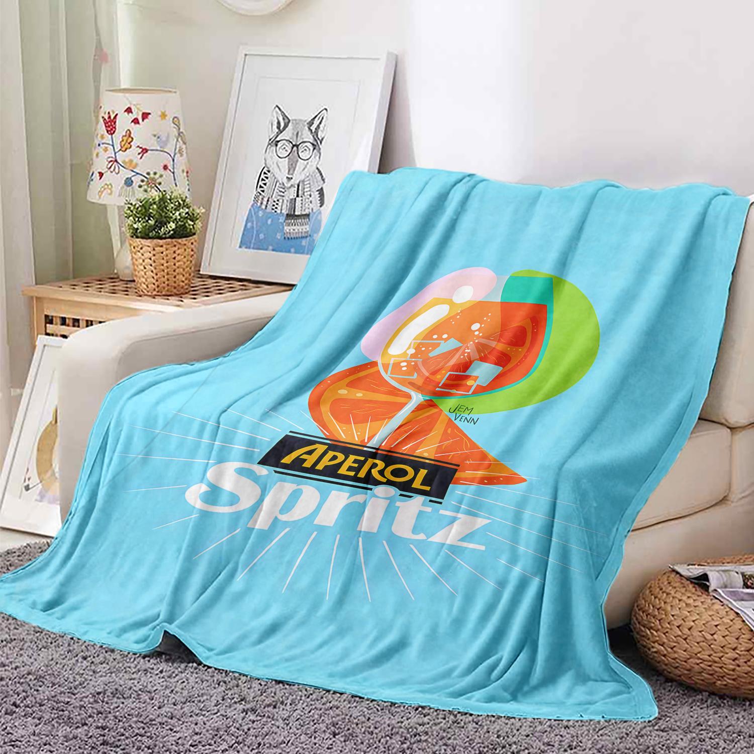

AS Italian liqueur Thin Printed Blanket Warm Flannel Blankets Soft and Comfortable Blanket Home Travel Blanket Birthday Gift 75x90cm
