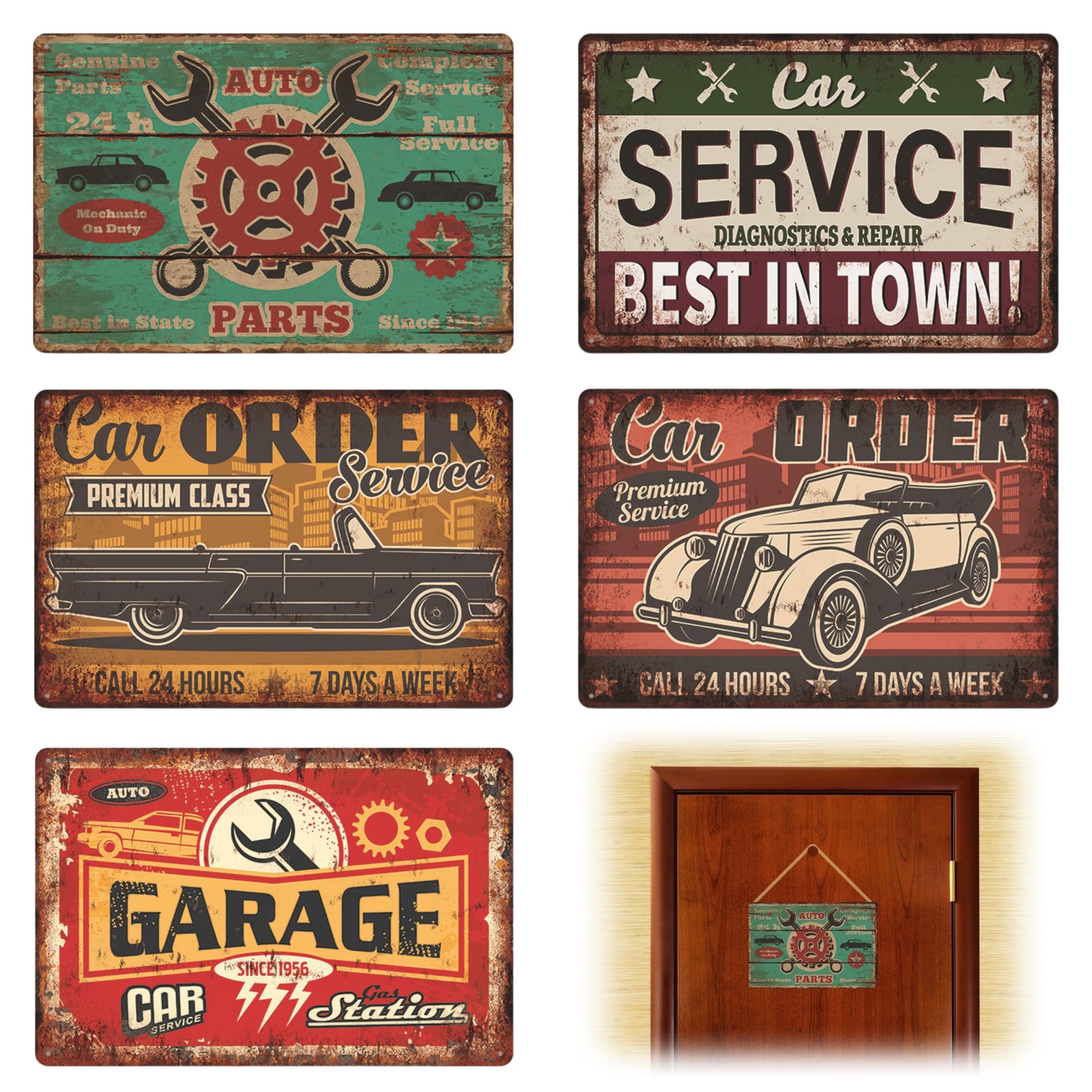American Retro American Goods Interior Tin Sign MSW2502 Garage A (5 pcs)