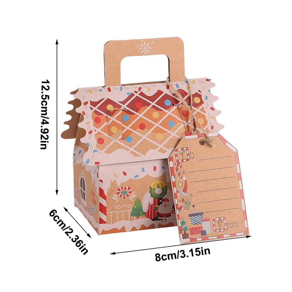 Scatole Regalo di Natale 50 Pezzi Contenitore Bomboniere a Forma di Casa Scatola Panetteria Festiva Per Caramelle Cioccolato Forniture per Feste Festivo