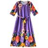 Plus Size Women's Half Sleeve Midi Dress, Casual Loose Floral Print Daily Wear Dress for Ladies