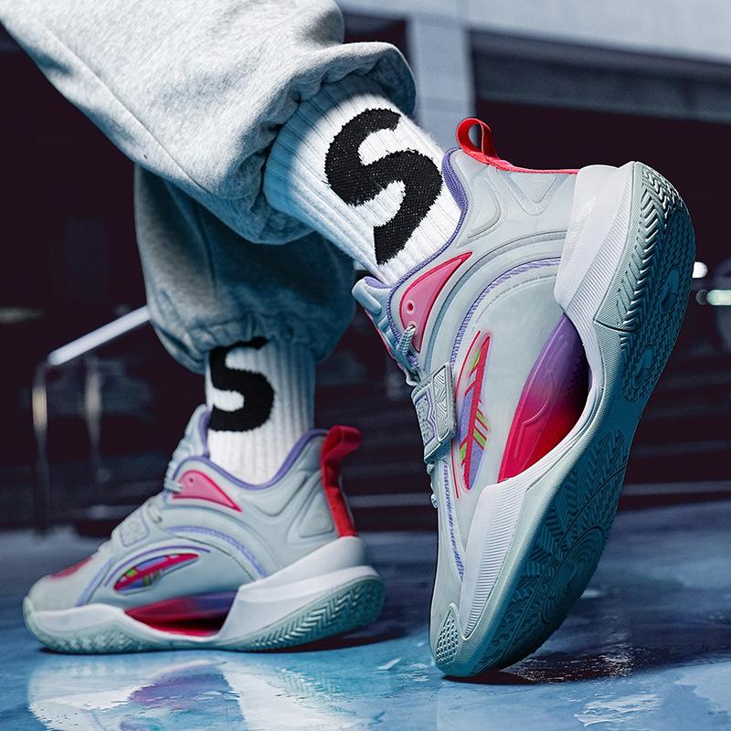 Basketball Shoes Actual Friction Will Ring Men's and Women's Splashes 4th Generation Luminous Technology Non-slip and Wear-resistant Cement Hard Floor