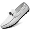 Fashion Summer Genuine Leather Mens Loafers Comfortable Flat Casual Shoes Men Breathable Slip-On Soft Driving Shoes Luxury Moccasins Man