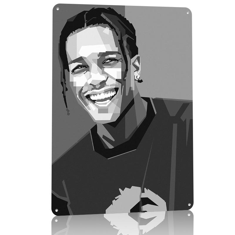 Asap Rocky II Tin Poster Customized Wall Art Retro Vintage Metal Signs for Fans Room Bedroom Decoration Aesthetic House Interior