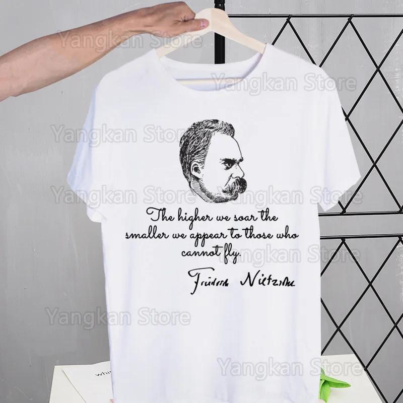 Gott ist tot Friedrich Nietzsche Nihilist T-Shirts Tees Shirt Tops Design Kurzärmlig Harajuku Mann Ästhetisch Anime T-Shirt