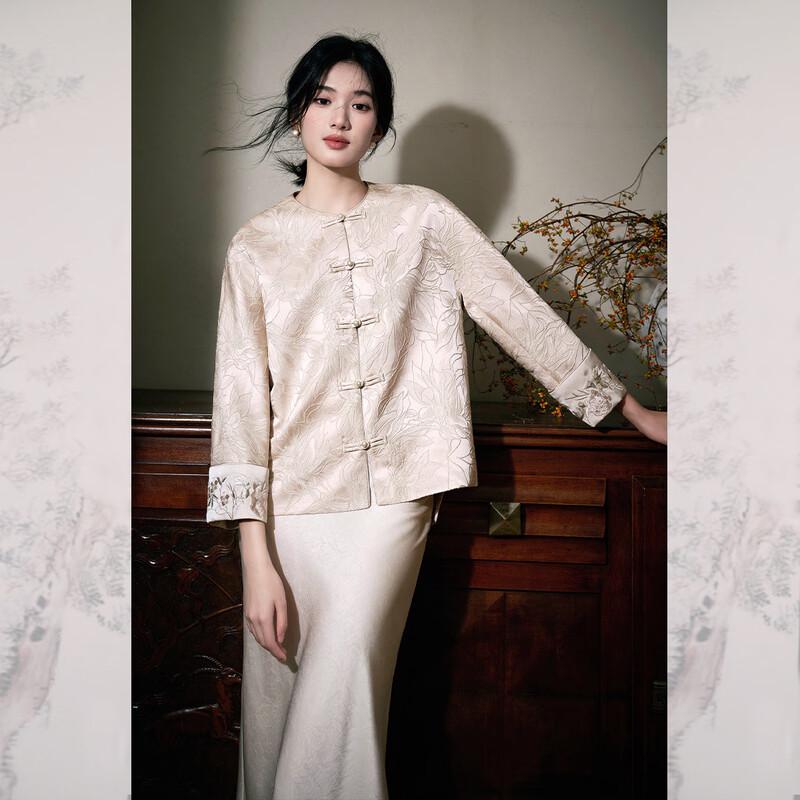 

Женское пальто JK&JS маленького размера в новом китайском стиле, с вышивкой, жаккардовое L