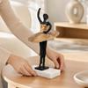 Metal Ballerina Statue with Rectangular Base Golden Dress for Bedroom