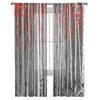 Red Leaves Birch Tree Forest Sheer Curtains Living Room Window Tulle Curtains For Bedroom Kitchen Home Decoration Voile Drapes