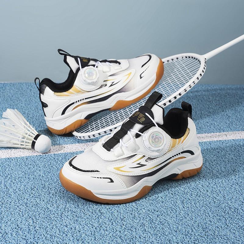 Kids Badminton Shoes Boys Girls Lightweight Breathable Outdoor Sport With Non-Slip Sole Shock Absorption