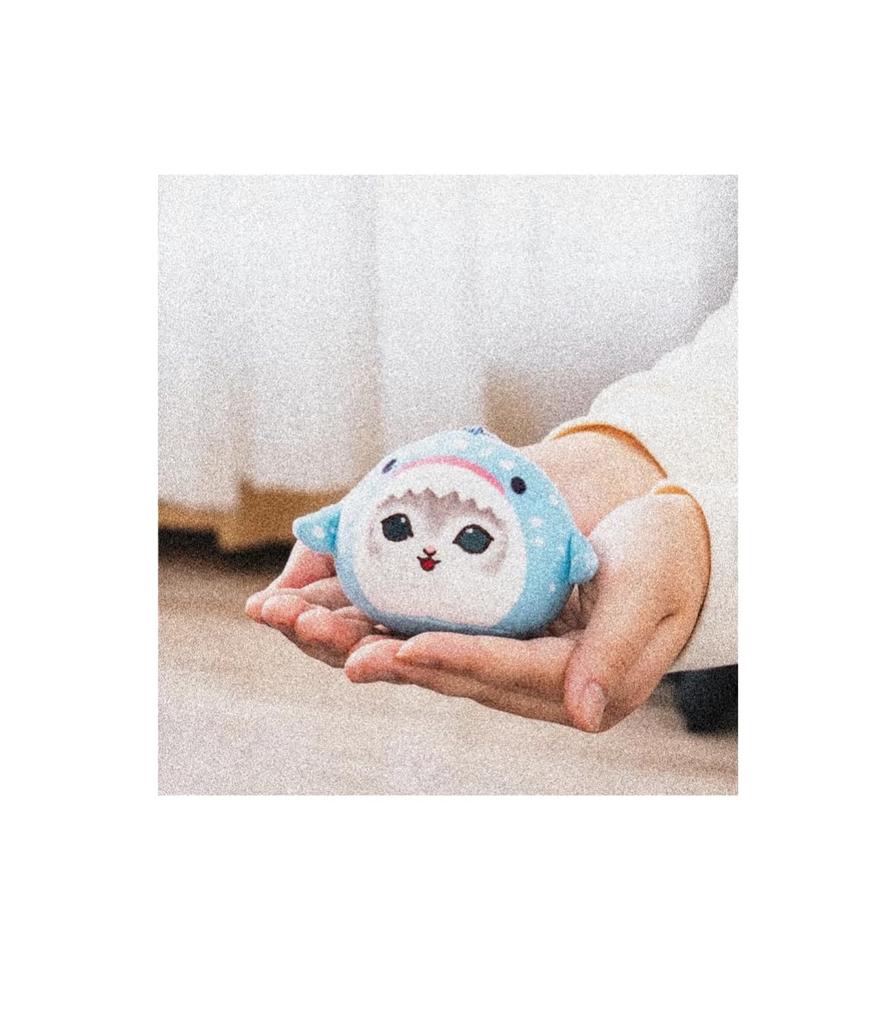 Mofu Sea Creature Cat Face Official Merchandise Mascot, Approx. 7cm, (Whale Shark)