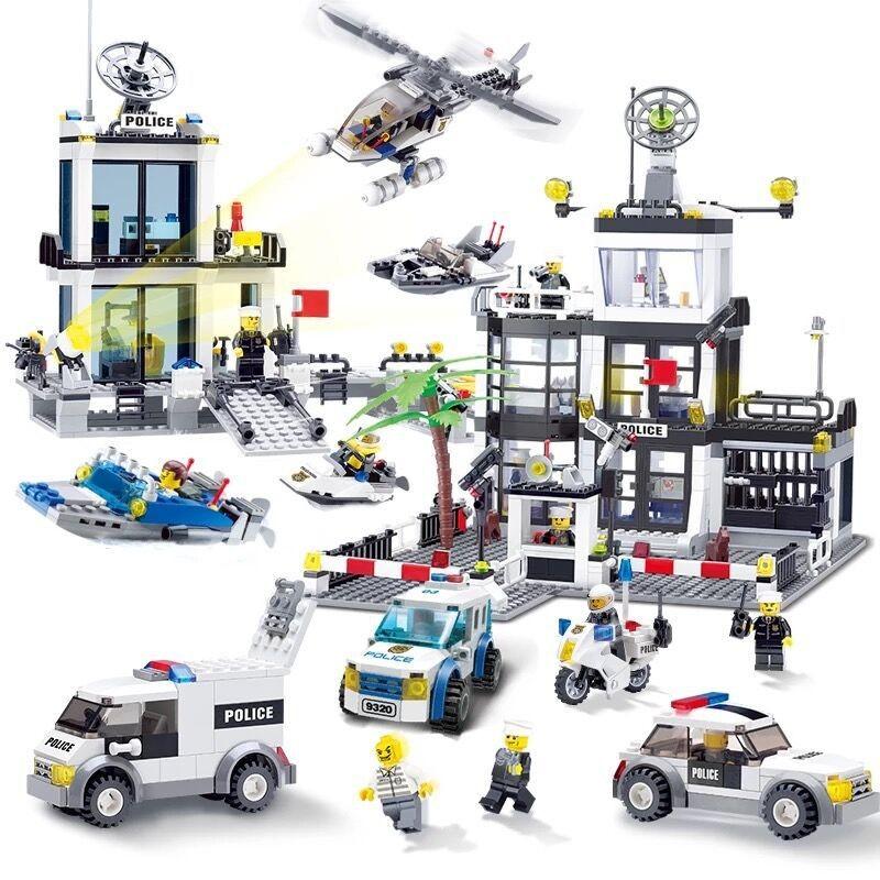 Police Fire Department Building Blocks Set For Kids Diy Construction Toys With Abs Plastic For Children