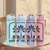 1PC Palm Tree Coast Badge 750ml Color Plastic Sports Water Bottle Leakproof Flip Straw Lid Suitable for Sports Office Home Use
