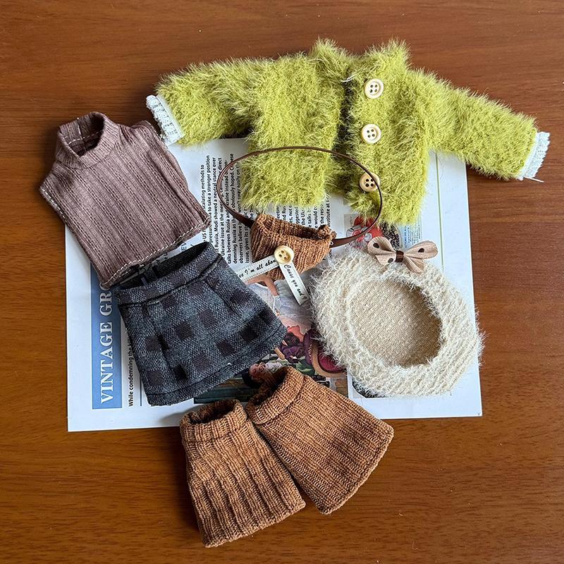 For 30Cm Doll Clothes Suit Cute Winter Outfit 1/6 Doll Accessories Dress Up Toy Gift For Girls