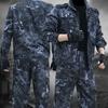 Labor Insurance Cloth Uniform Men's Soft Tracksuit Outdoor Suit Designer Clothes Black Python Pattern Wear-resistant Overalls