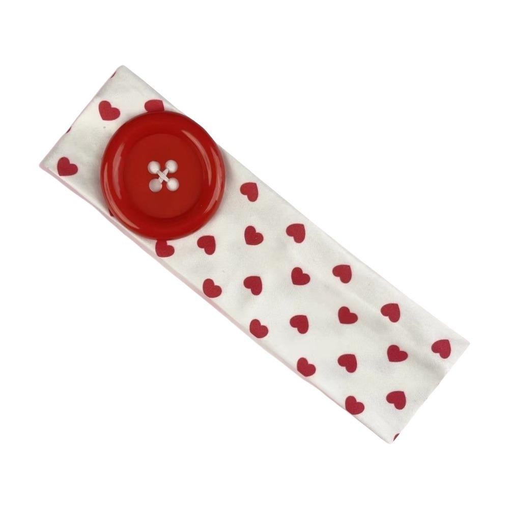 Adjustable Polka Dot Button Headband Elastic Wide Headband Sweet Sport Headscarf Sport белый