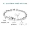 KNOBSPIN 6.3 - 8.1ct Moissanite Tennis Bracelets for Women Men D VVS1 Lab Grow Diamond s925 Silver Plated Bracelet