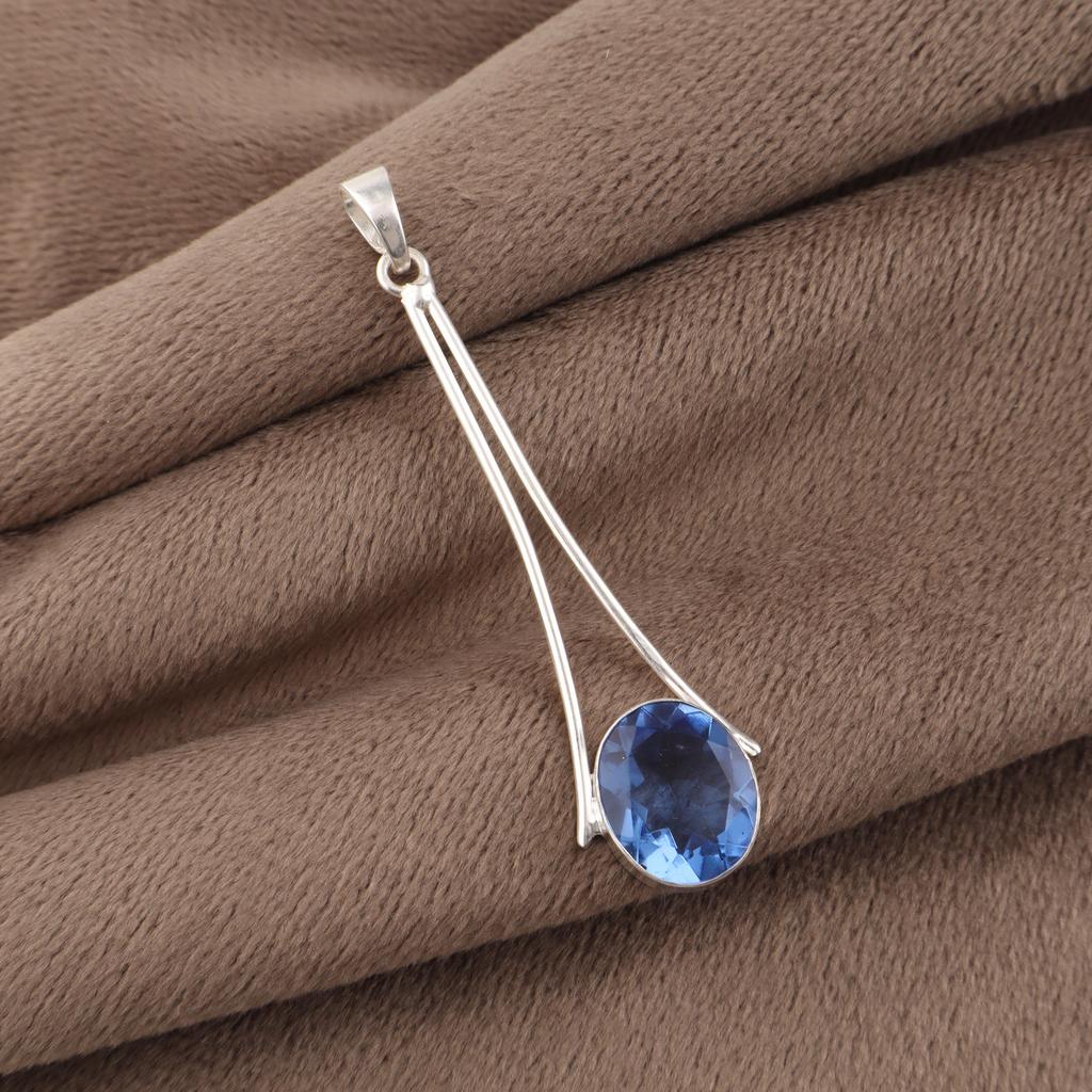 Tanzanite Gemstone 925 Sterling Silver Handmade Jewelry Women Pendant 1.79" PP-69-9
