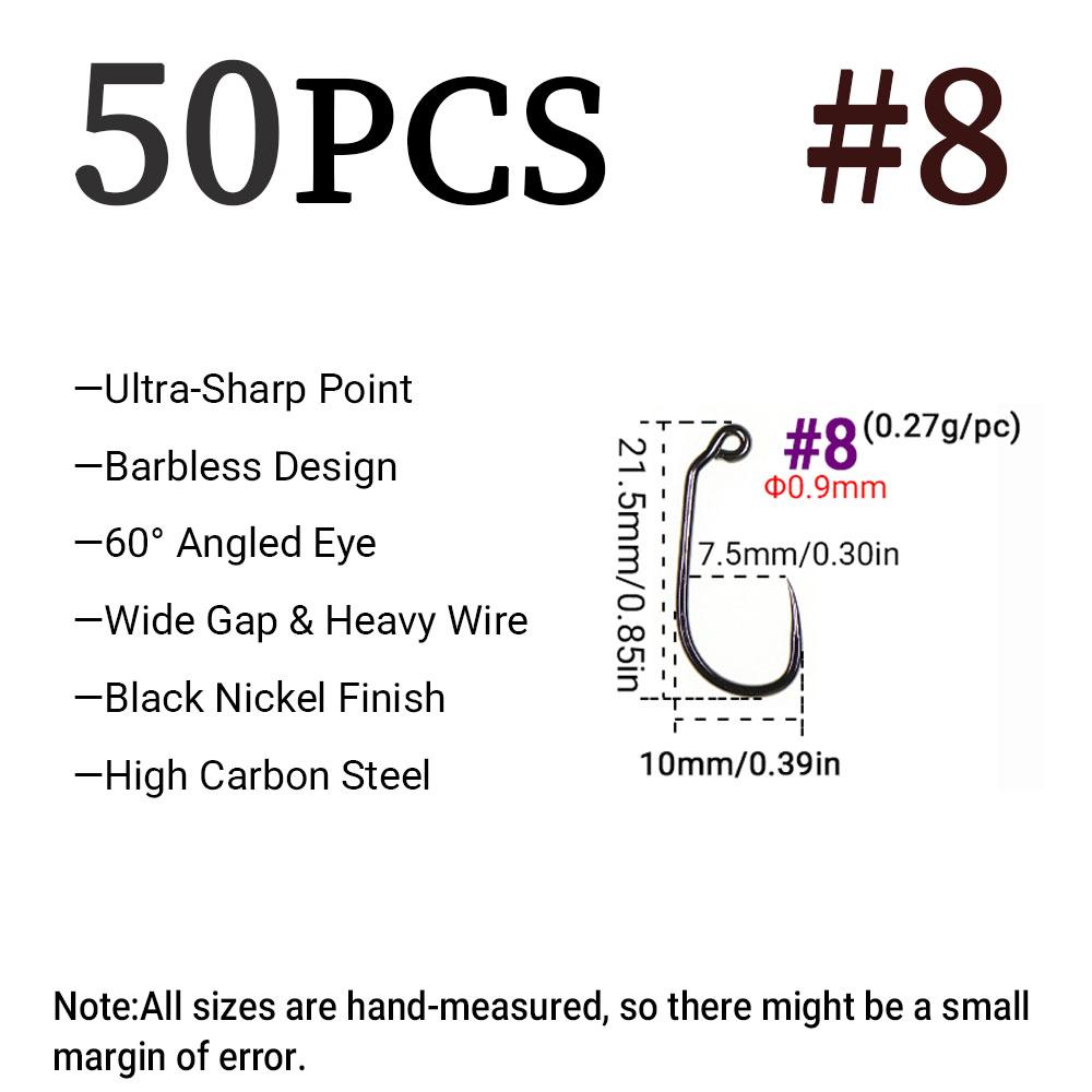 

50 шт. безбородочных джиговых крючков из высокоуглеродистой стали Aberdeen 60° крючки для вязания мушек для стримеров, нимф, морской рыбалки на окуня, крючки для ловли червя фиолетовый