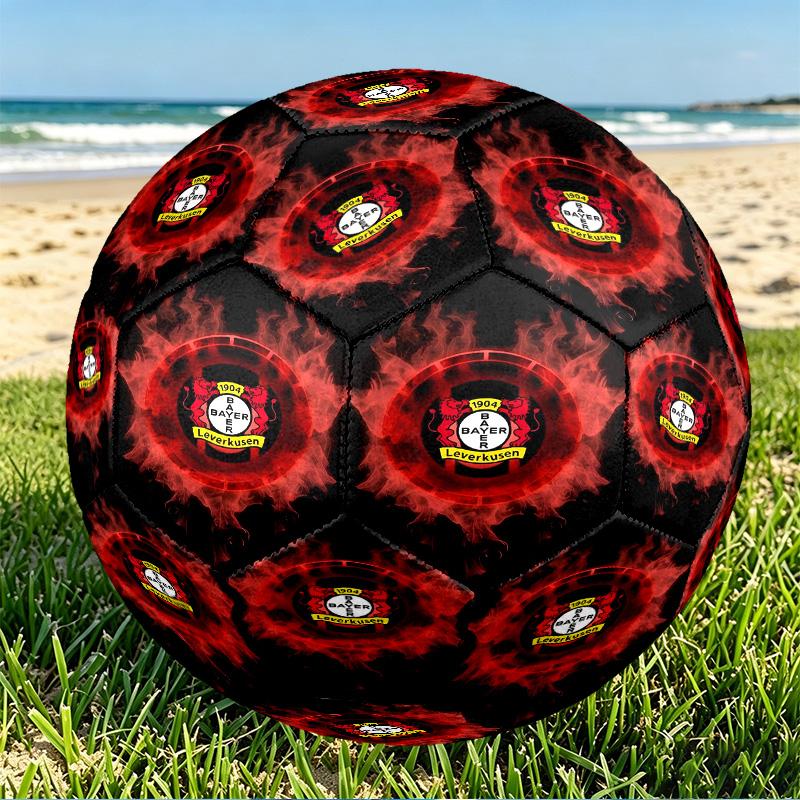 Bayer 04 Leverkusen Print Size 5 Soccer Ball, PU Wear Resistant Football for Match Training and Daily Practice, Birthday Gift for Soccer Fans
