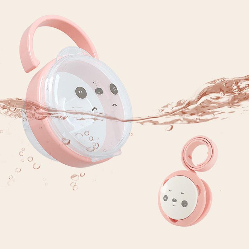 Panda Cartoon Pacifier Clip & Transparent Storage Box, 2 Styles