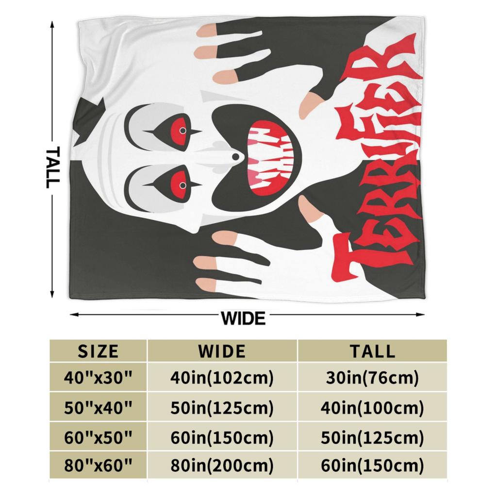 Terrifier Horror Film Blanket Quality Soft Warm Throw Blanket Winter Child Couch Chair Sofa Bed Novelty Bedspread