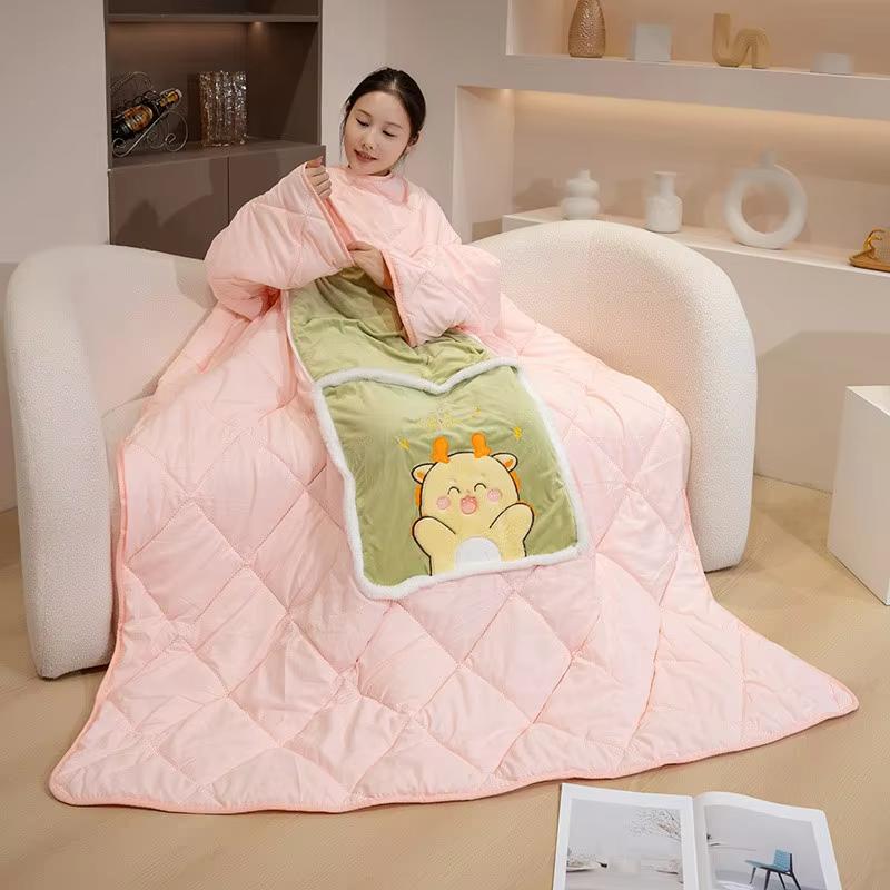 Winter Tragbare Decke Kuscheliges Fleece Warmer Wickel Überwurf mit Ärmeln - Sherpa Decken-Hoodie Als Geschenke für Mama Frauen, Kuschelige Sweatshirt-Decke