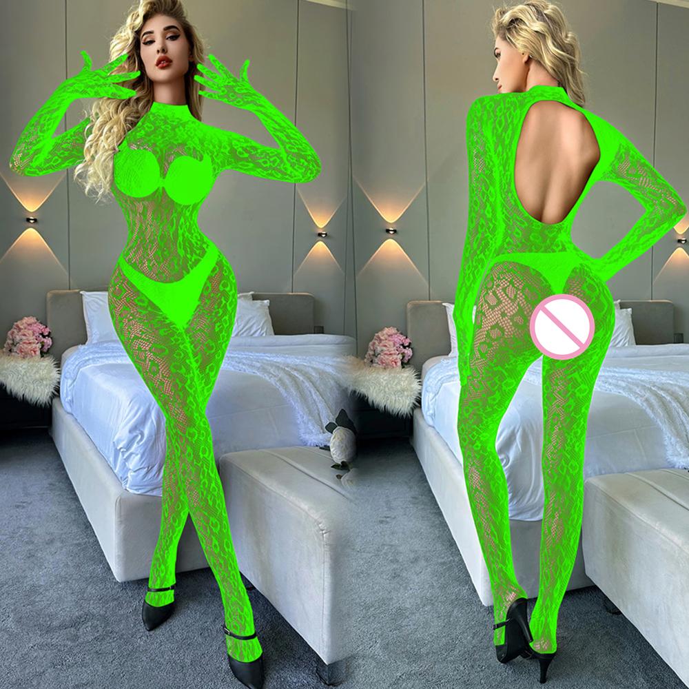 Kadın Balık Ağı Bodysuit Giysileri Erotik File Şeffaf Tayt İç Çamaşırı Kostümü Seksi Balık Ağı Vücut Çorabı Bayan Bodysuit