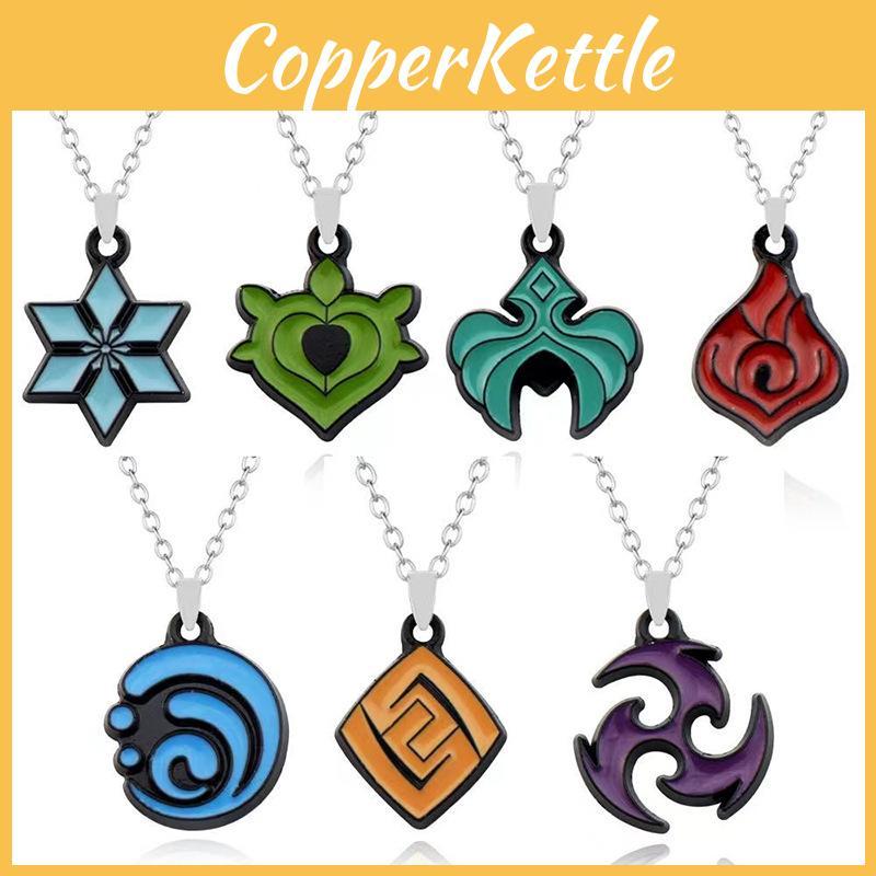Stunning Genshin Impact Alloy Necklace With Seven Elemental Visions For Style And Charm