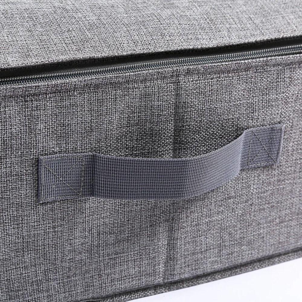 Zipper Closure Under Bed Storage Bag Moisture-proof Cotton Linen Shoe Case  Bedroom