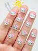 60 Pcs New Cute Mini Cartoon Silver Shiny Cat Head Resin Flatback Ornament Jewelry Making Manicure Hairwear Accessories A48
